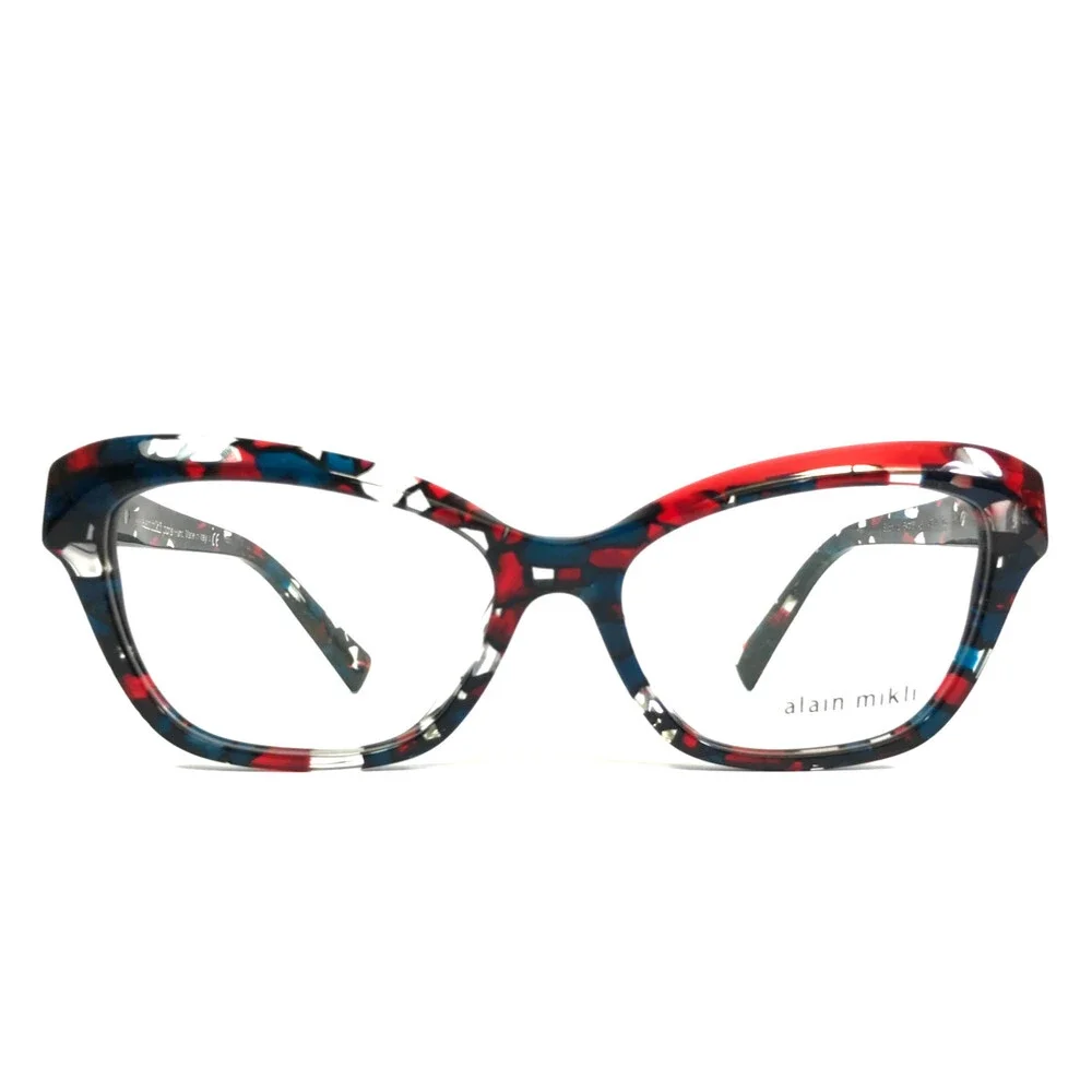 Alain Mikli Eyeglasses Frames Sephine A03147 005 Mosaic Red Blue 54-16-145